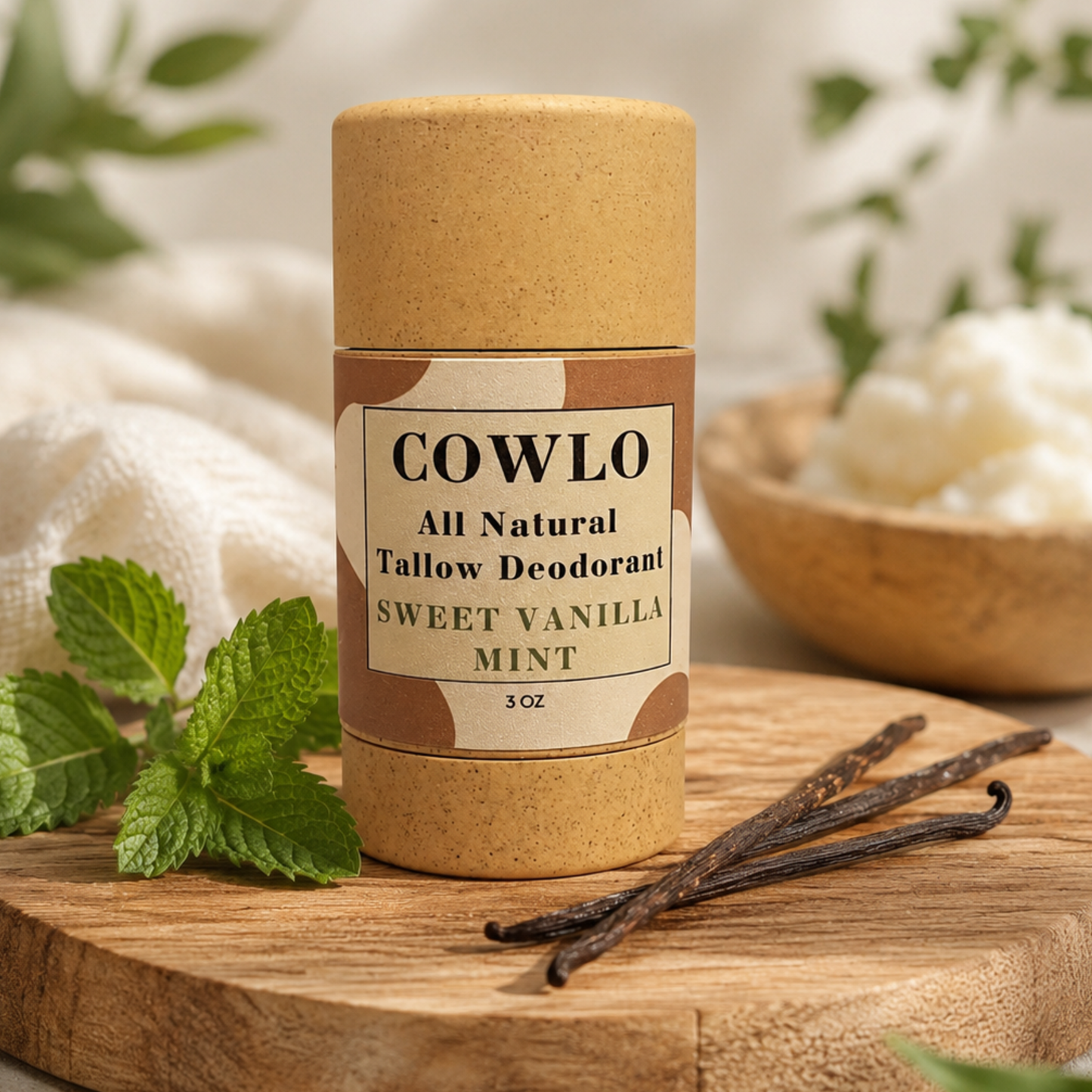 All Natural Tallow Deodorant - Sweet Vanilla Mint